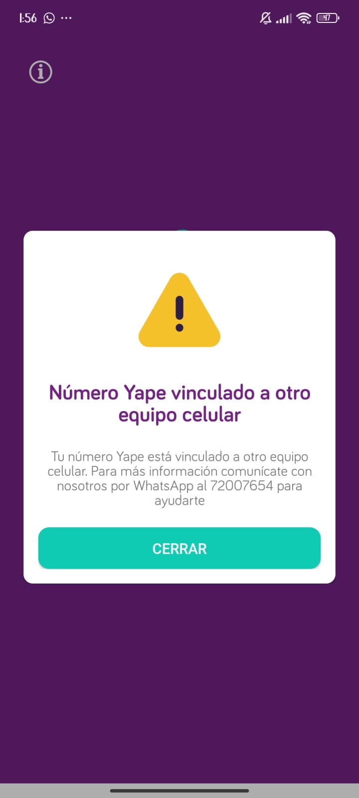 cliente bloqueado en Yape